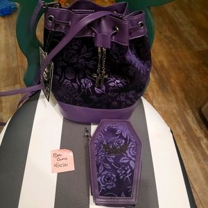 Killstar Plum Purse and Matching Wallet